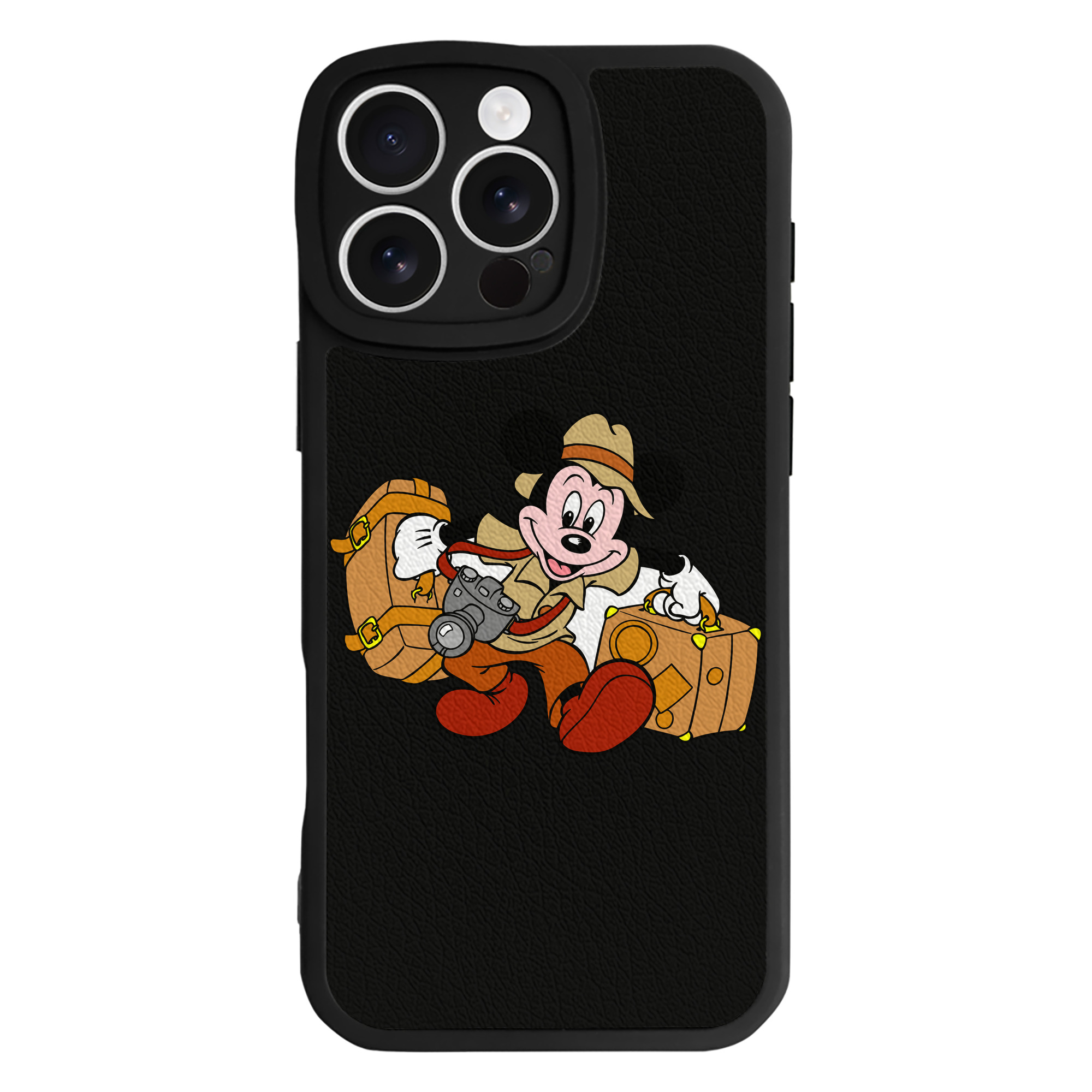 （画像用） ミッキーマウス Mickey Mouse 【iPhone 16シリーズ対応】シリコンスマホケース（レザー調） 材質：シリコン